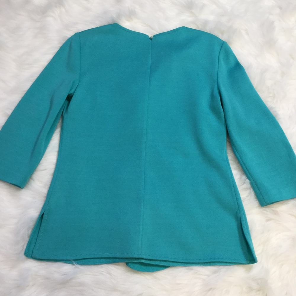 St. John Turquoise Ruffle Top - Picture 5 of 7